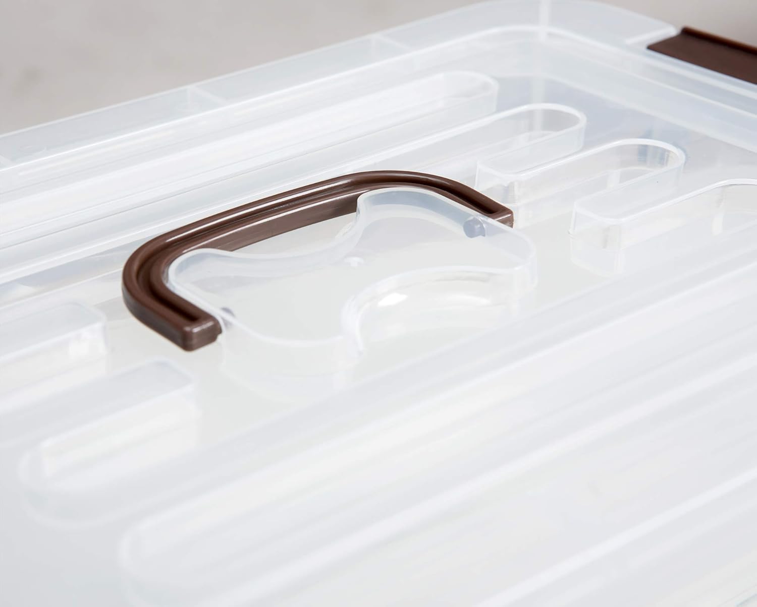 Skiennix 4-Pack Clear Plastic Storage Bins - Stackable Latching Boxes with Lids, 7 Quart Capacity