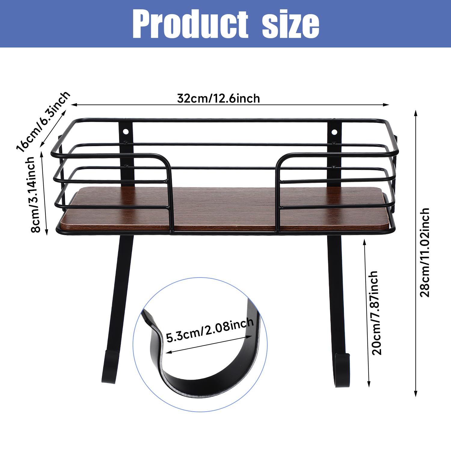 TORZCT Ironing Board Holder Wall Mount Laundry Room Hanging Iron and Ironing Board Hanger Storage Laundry Room Decor and Organization Fit Most Ironing Boards leg's(Included T&V Shaped)-Black