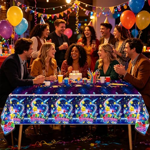 Super Bros Galaxy Birthday Party Tablecloths - 2 Pack, 54 x 108 Inch