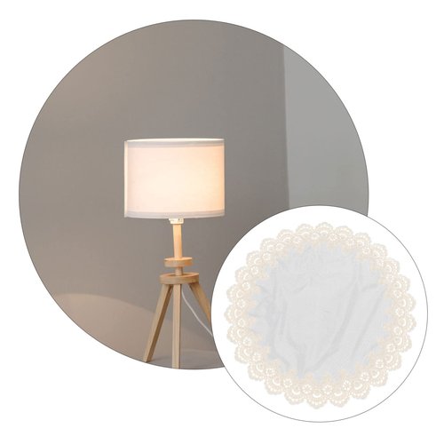 CIYODO Lace Lampshade Cover 31.49In Floral Pattern Lamp Shade Protector Soft Fabric Table Lamp Cover for Bedroom Light Decoration
