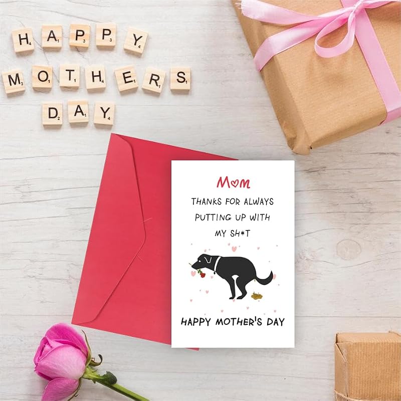 Funny Dog Mom Mother's Day Card with Envelope - Hilarious Gift