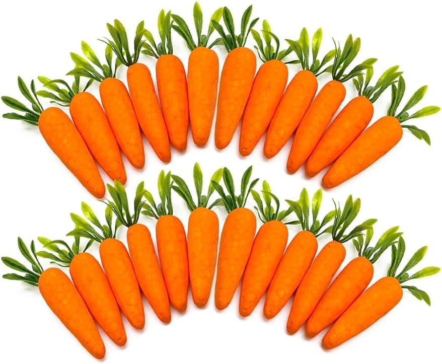 Skiennix 12 Pcs Easter Carrot Decorations - Artificial Hanging Ornaments for Spring Parties & Home Decor