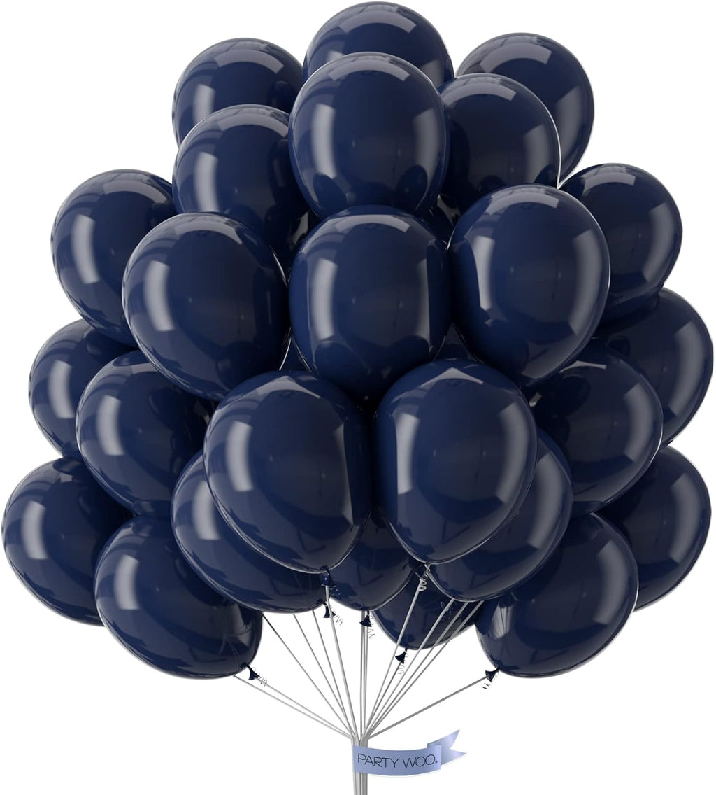 PartyWoo Navy Blue Balloons - 50 Pcs 12 Inch Matte Dark Blue Latex Helium Balloons for Celebrations