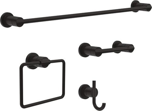 Delta Nicoli Toilet Paper Holder - Matte Black Pivoting Tissue Roll Holder for Bathroom Organization