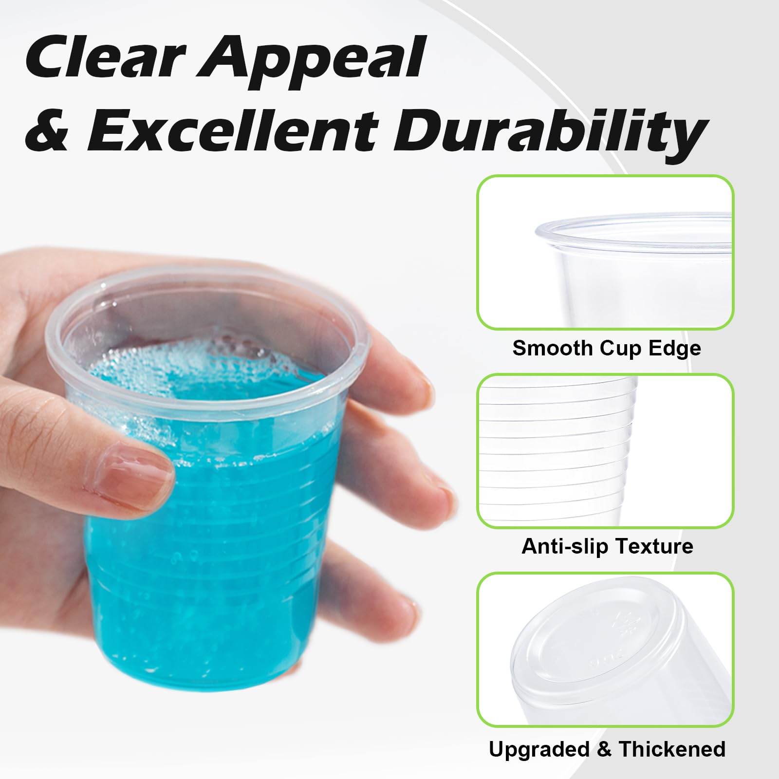 Lamosi 1500 Pack 5 oz Clear Plastic Cups, Small Disposable Bathroom Cups Bulk, 5 Ounce Plastic Cup for Mouthwash, Sample, Transparent Tumblers for Party, Hospital, School and Home