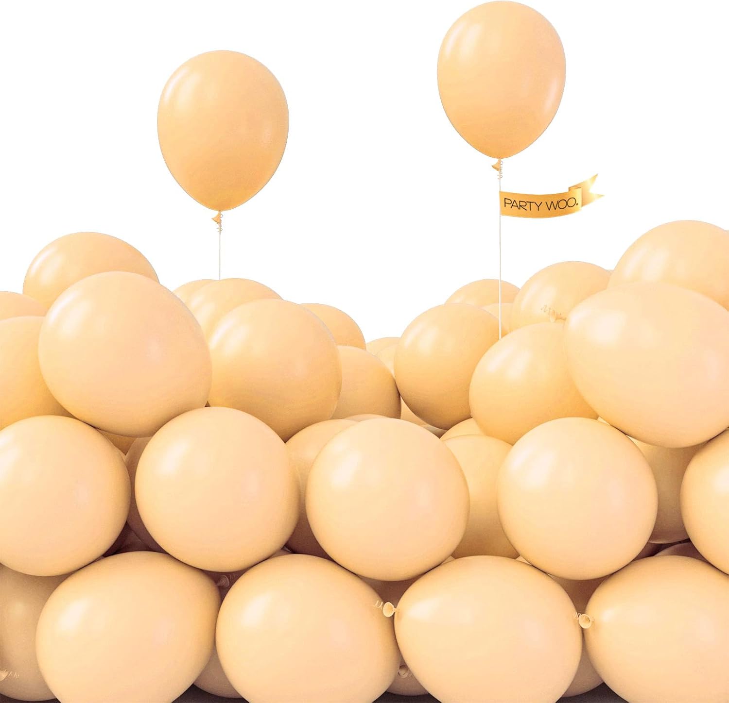 PartyWoo Nude Balloons - 50pcs 5-Inch Apricot Latex Helium Balloons for Boho Fall Celebrations