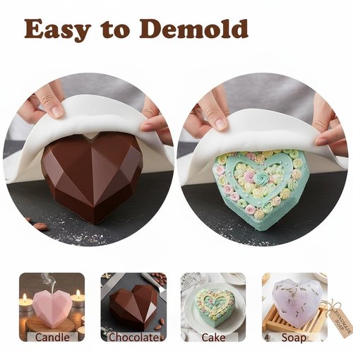 Breakable Heart Mold with Hammer, Chocolate Mold Set - Food Grade, Silicone Heart/Number/Letter Molds for Candy Making - Ideal for Valentine's Day, Christmas, Birthdays