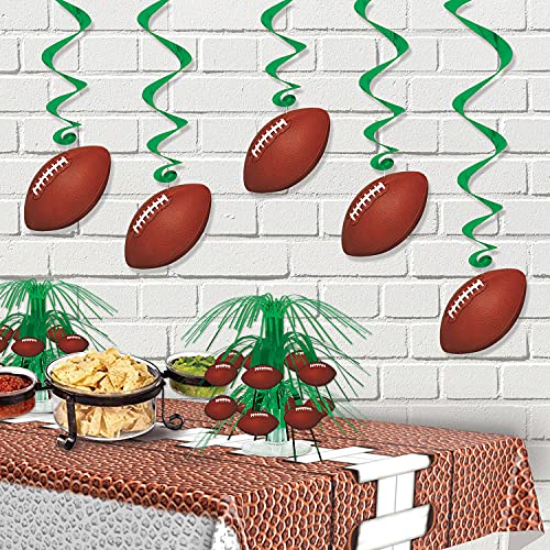 Beistle Football Hanging Whirls Decorations - 5 Pack