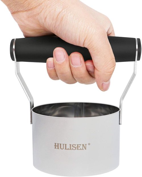 HULISEN Stainless Steel Biscuit Cutter - 3 Inch Round Cookie Cutter with Soft Grip Handle | Gift Package