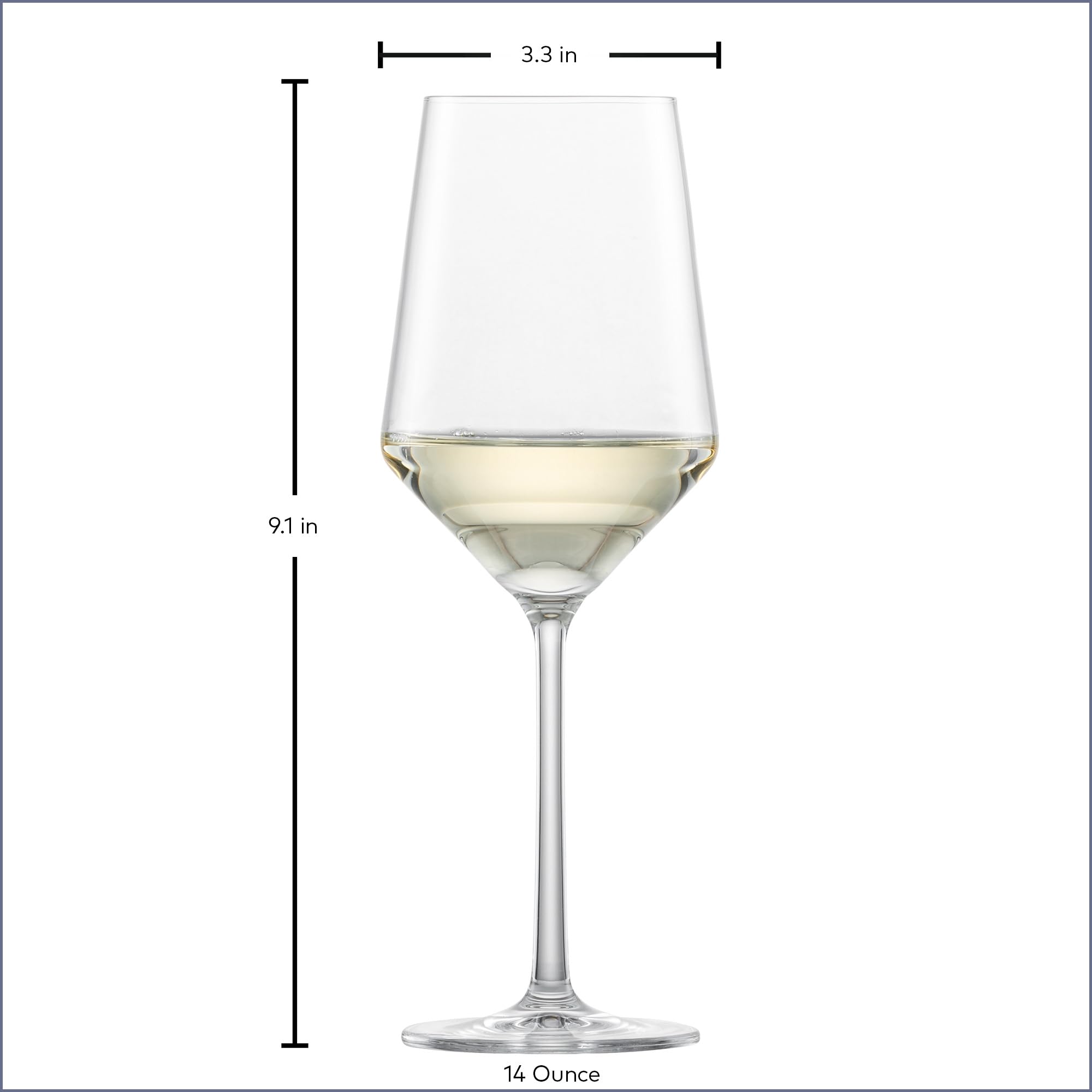 ZWIESEL GLAS Pure Sauvignon Blanc White Wine Glass (Set of 6), Graceful Wine Glasses for White Wine, Dishwasher-Safe Tritan Crystal Glasses, Made in Germany (14 Ounce)
