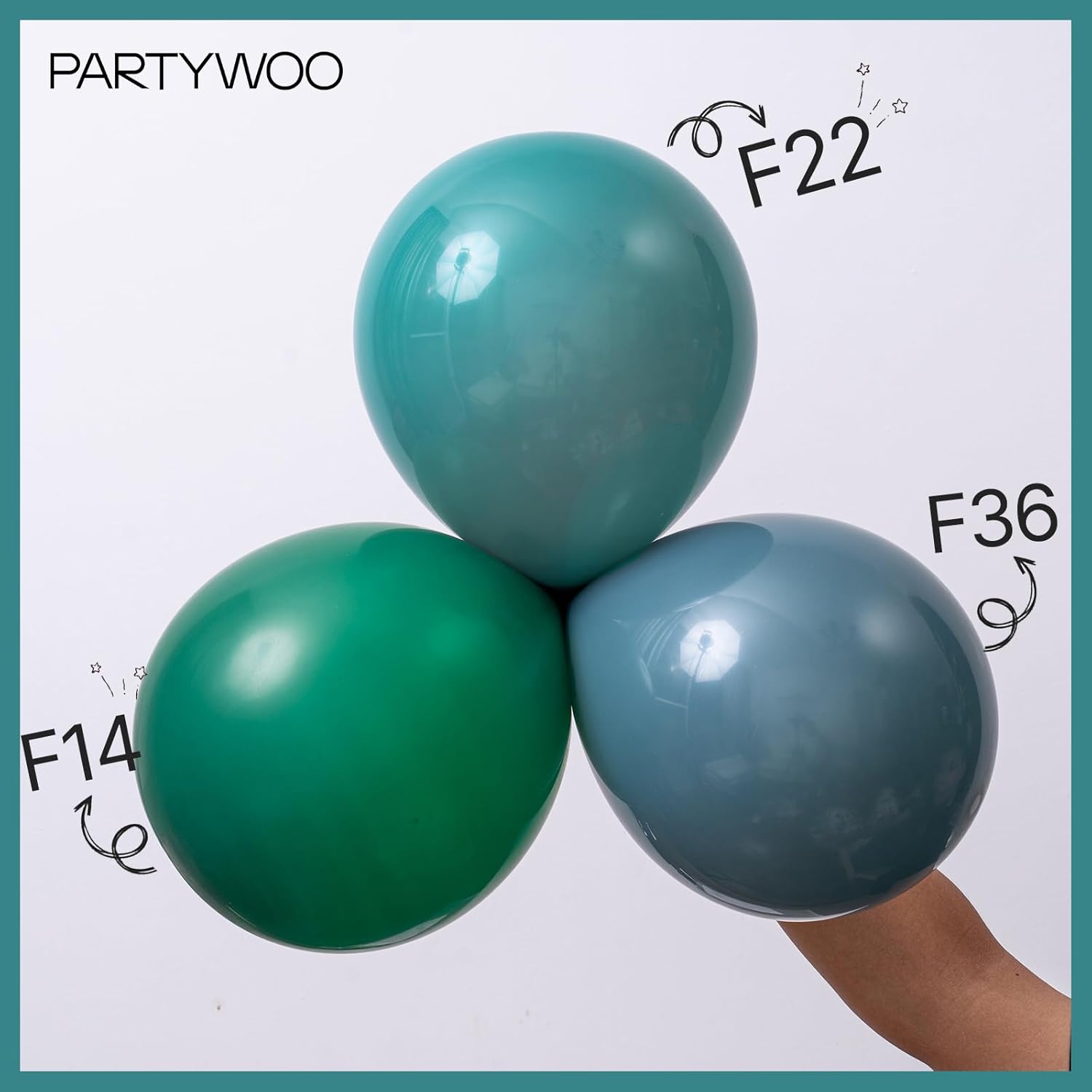 PartyWoo Slate Blue Balloons - 100 Pcs Assorted Sizes for Graduation, Baby Shower & Birthday Decor | Dusty Blue & Dark Teal