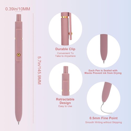 Ddaowanx Gel Pens - 6 Pcs Fine Point Black Ink Pens for Smooth Writing | Cute Office Supplies