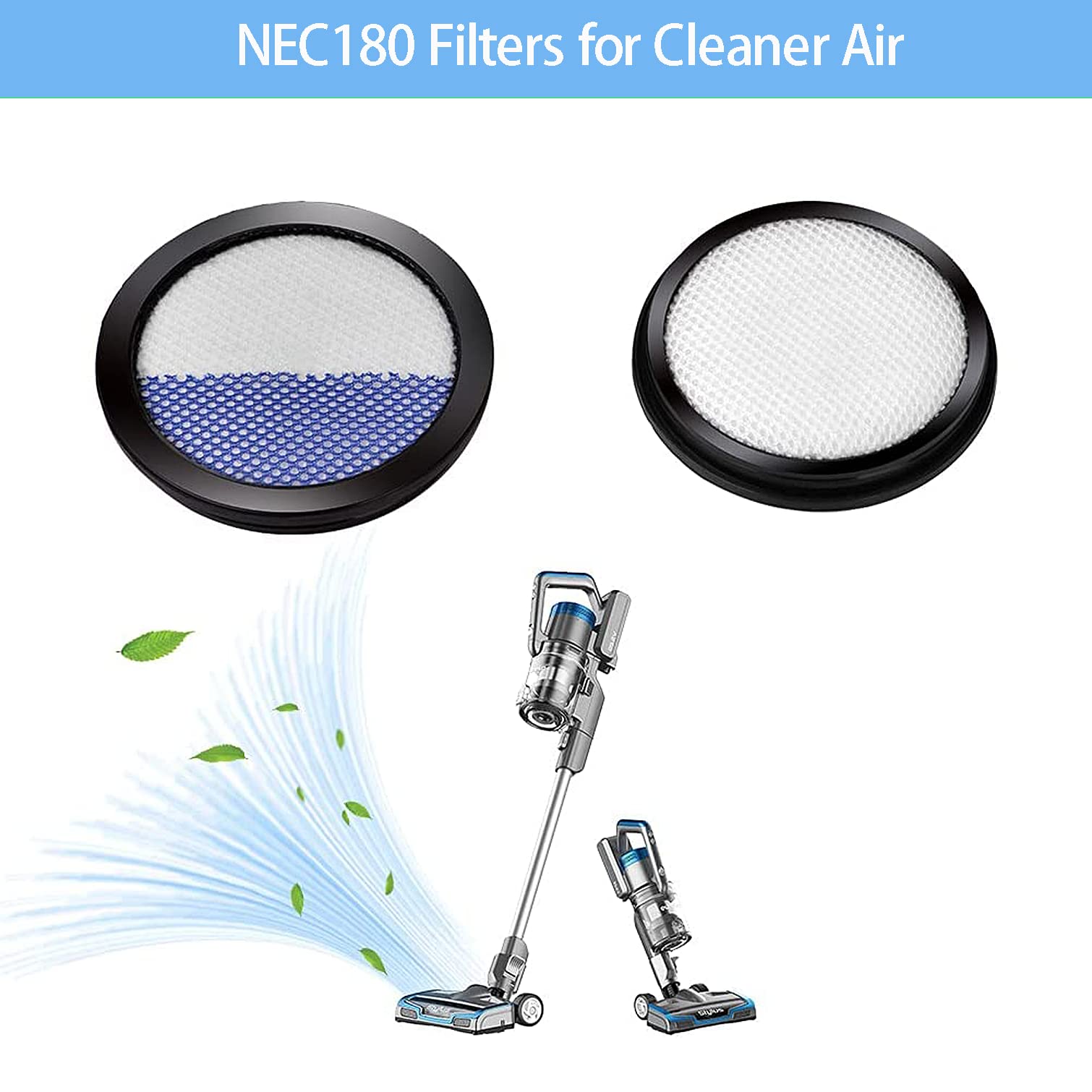 Rapidclean Pro Filter Only Compatible with Eureka Rapidclean Pro Stick NEC180 NEC280TL NEC380 NEC480 NEC185 NEC186 NEC190 Vacuum Cleaner.