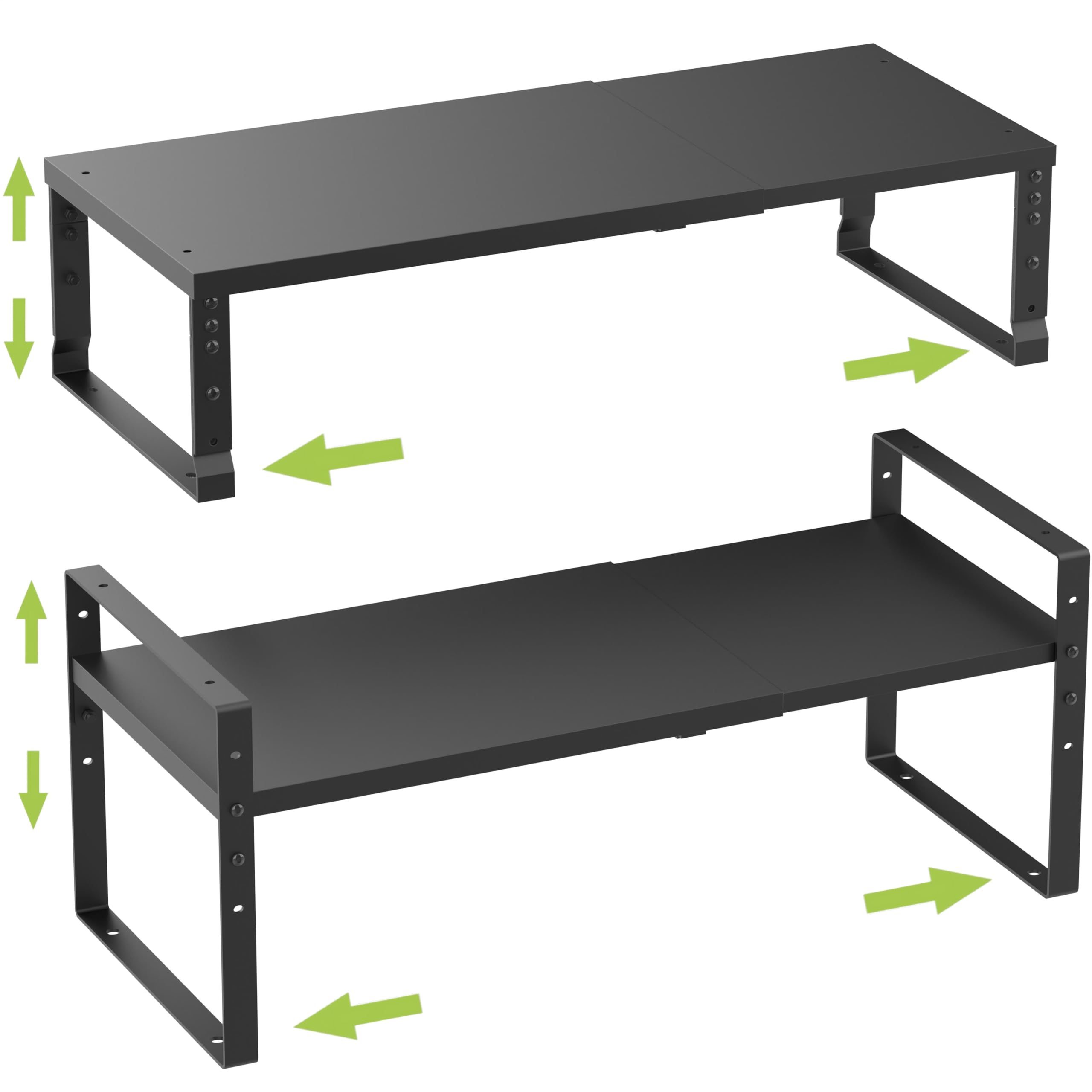 Jojocross Expandable,Stackable Spice Rack,Seasoning Organizer and Storage,Spices Jar Racks for Cabinet,Countertop, Metal Pantry, Cupboard,Laundry Storages,Heavy Duty(2 PACKS/MEDIUM/BLACK)