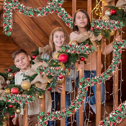 70 Ft Metallic Tinsel Garland Mix 1 - Glitter Christmas Tree Decor
