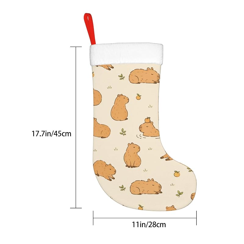Cute Capybara Christmas Stocking - 18 Inch Plush Family Holiday Decor - Variation: Cute Capybara