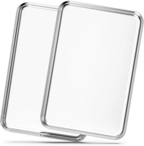 Bastwe Baking Sheets Set of 2 - 20-Inch Stainless Steel Bakeware | Healthy, Nontoxic, Rustproof & Dishwasher Safe