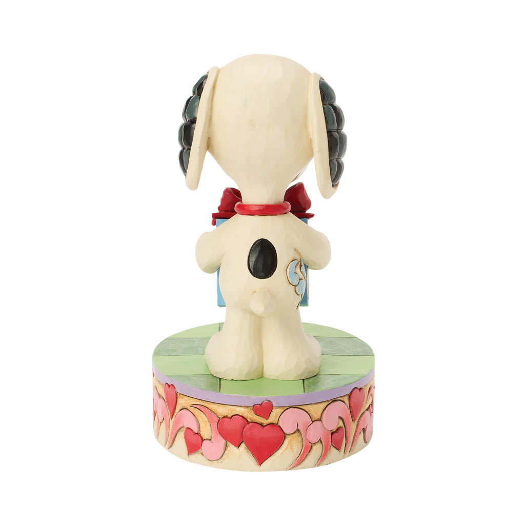 Enesco Peanuts by Jim Shore Snoopy and Woodstock with Gifts Figurine, 5.31 Inch, Multicolor