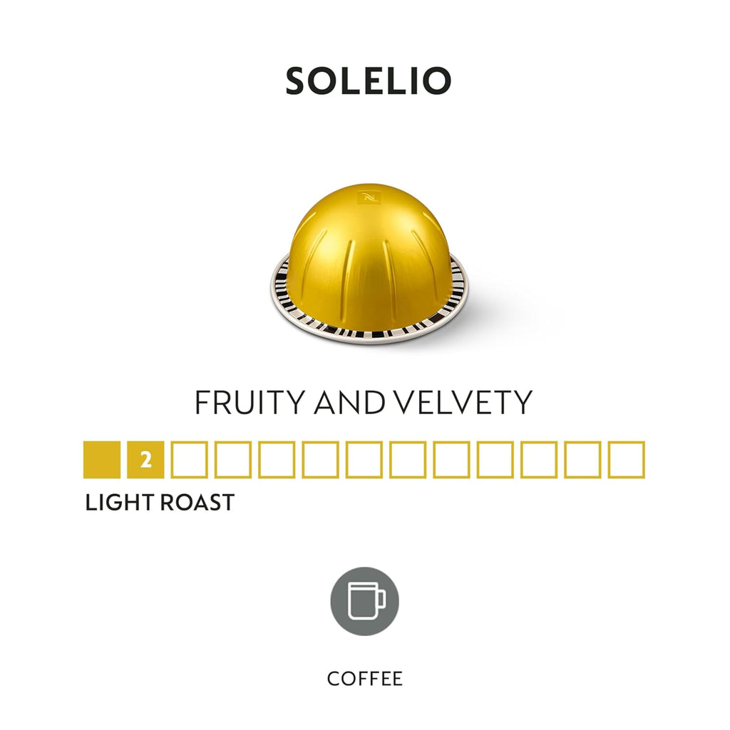 Nespresso Vertuo Capsules - Solelio Mild Roast Coffee Pods | 30-Count, Brews 7.8 oz (Pack of 2)