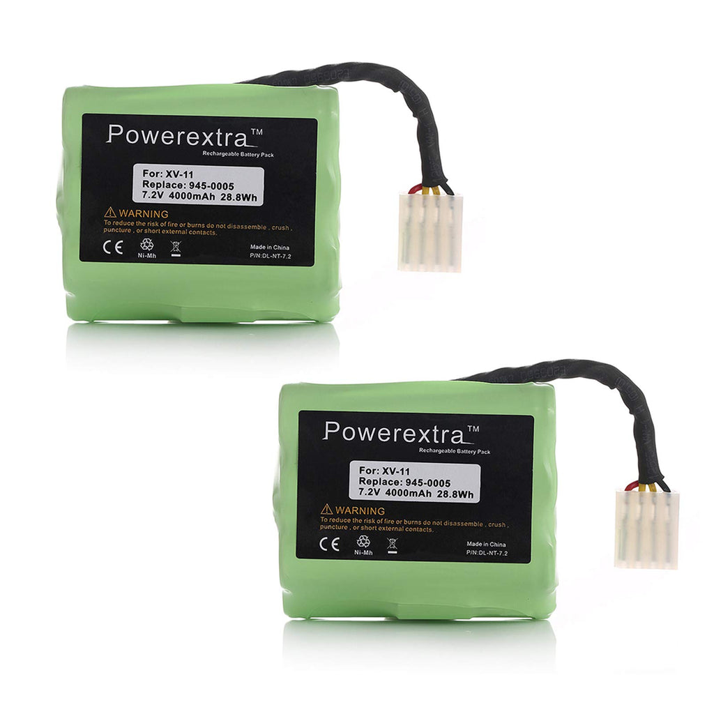 Powerextra 7.2V 4000mAh Battery Compatible with Neato XV-11 XV-12 XV-14 XV-15 XV-21 XV-25, XV Essential, XV Signature Pro Robotic Vacuum Cleaners Neato Replacement Battery 945-0005 205-0001 (2 Pack)