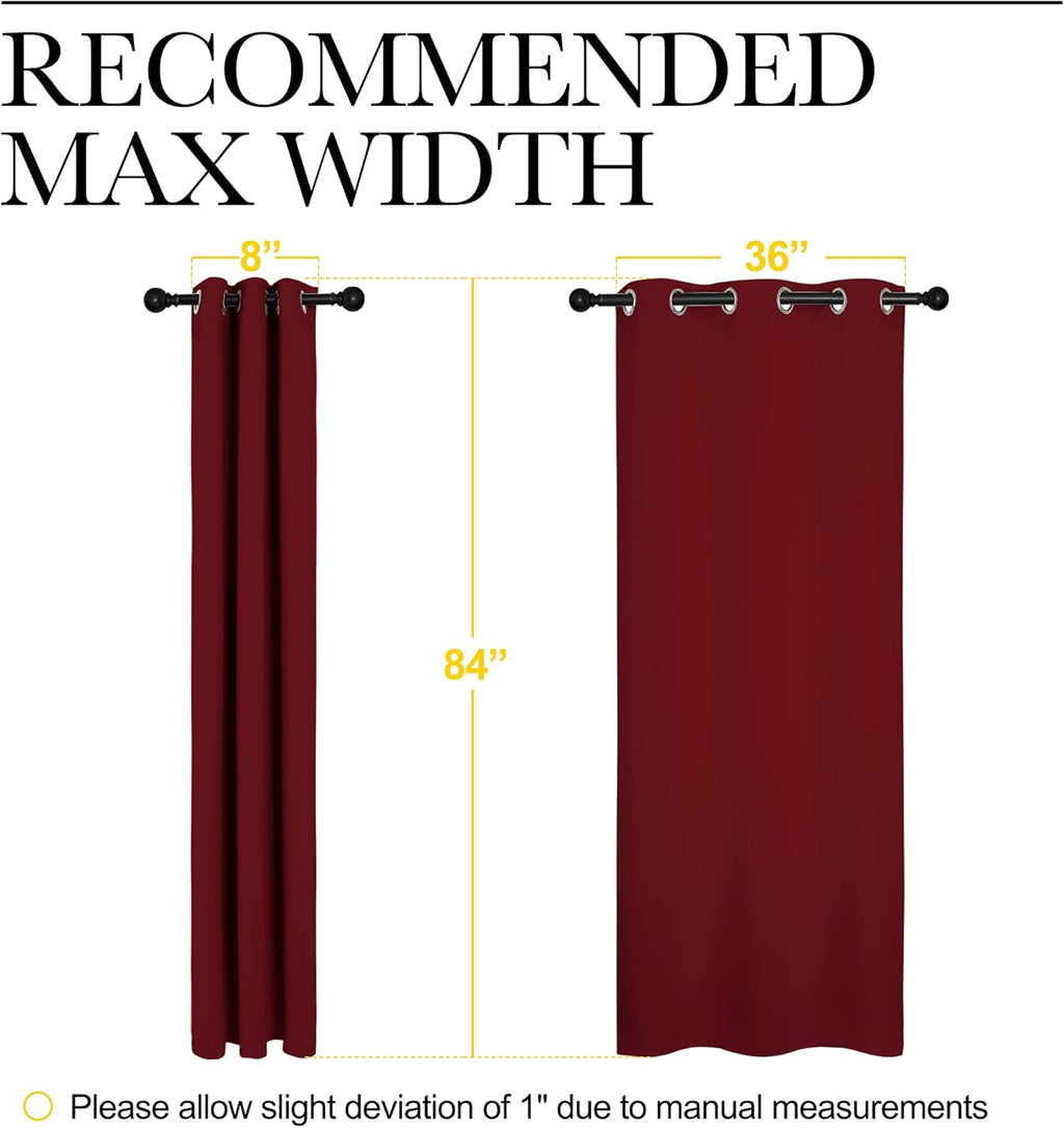 NICETOWN Blackout Curtains - Thermal Insulated Grommet Drapes for Living Room | Burgundy Red, 42 x 84 Inches