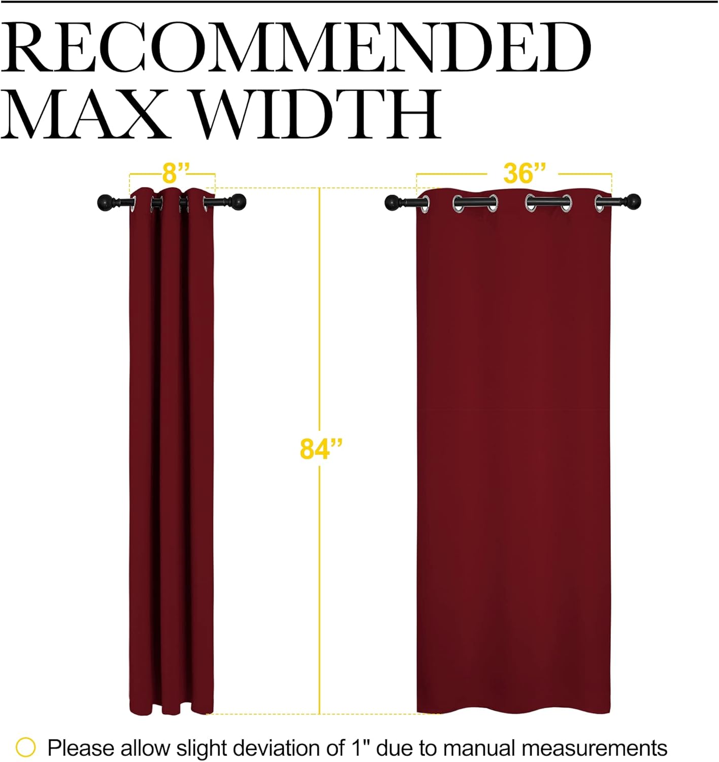 NICETOWN Blackout Curtains - Thermal Insulated Grommet Drapes for Living Room | Burgundy Red, 42 x 84 Inches