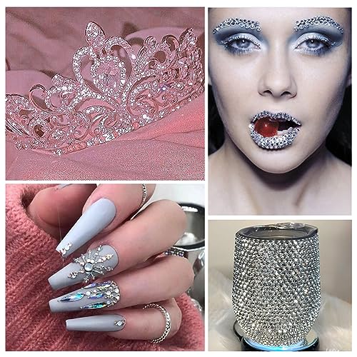 GAVIYE 1440Pcs White Crystal Glass Flatback Rhinestones 2.0mm SS6