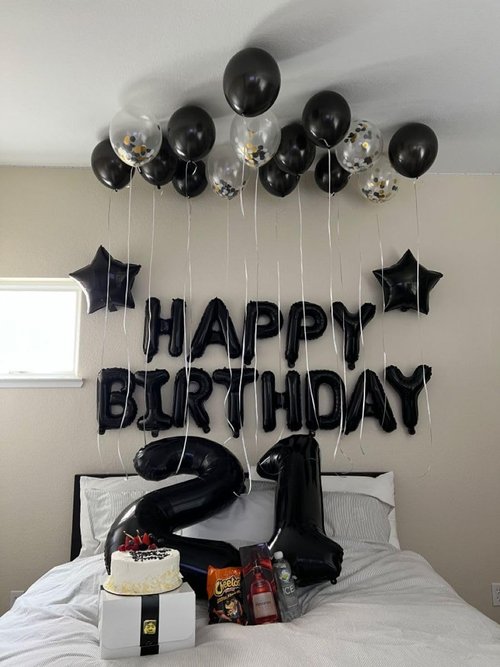IWERP Black 40-Inch Number Balloon - 6th Birthday Decorations for Boys & Girls | Reusable & Self-Sealing