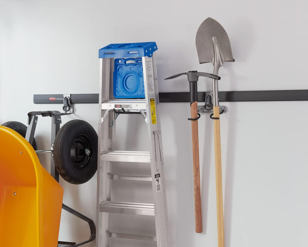 Rubbermaid FastTrack Rail Multi-Purpose Hook - 50 lbs Capacity Satin Nickel Wall-Mounted Storage Solution