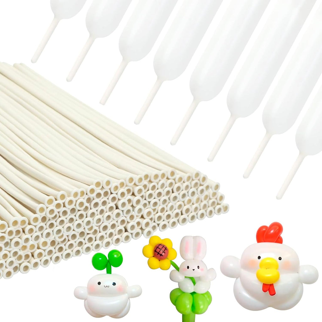 Skiennix 100 Pcs White 260 Balloons Garland Kit - Perfect for Christmas, Birthdays & Weddings