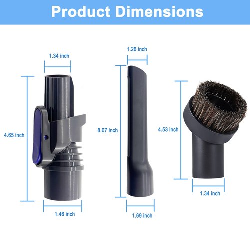 IX141 Pet Cordless Stick Vacuum Replacement for Shark IX141 IZ363HT IZ361H IZ462H IZ483H IZ362H IX140 IZ140 IX142 IZ162H,1.25" Horse Hair Brush Attachment Crevice Tool Adapter for D-Shaped Vacuum