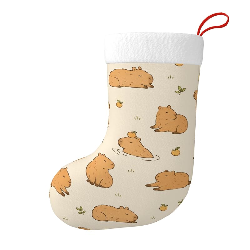 Cute Capybara Christmas Stocking - 18 Inch Plush Family Holiday Decor - Variation: Cute Capybara