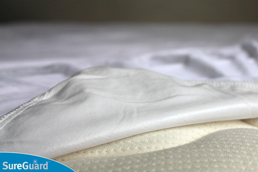 SureGuard Queen Size Mattress Protector - 100% Waterproof & Hypoallergenic | Premium Cotton Terry Cover in White