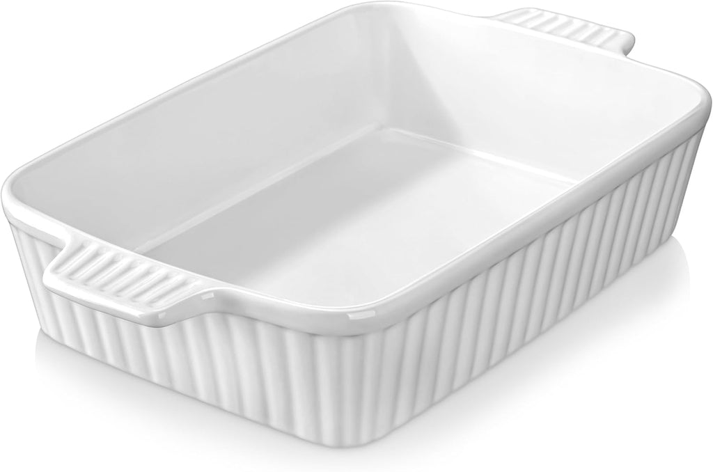 MALACASA Porcelain Casserole Dish Set - Versatile Bakeware Set of 5 (9.5" to 15.6") | Oven Safe