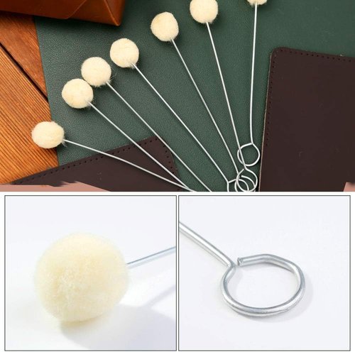 BUTUZE Wool Daubers - 25 Pcs Leather Dye Tool with Metal Handle for DIY Crafts Projects