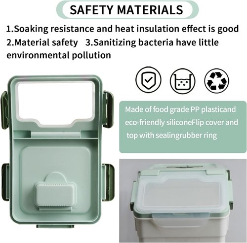 AnRui Large Flour Storage Containers 25Lbs Airtight Rice Storage Container BPA Free Kitchen Pantry Food Storage Bin Sugar Snack Cereal Grain Organizer Box with Wheel, Measuring Cup, 4Pack Green