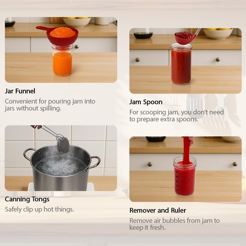 Johaus Stainless Steel Canning Pot with Rack & Lid, 21.5 QT Water Bath Canner for Canning, Complete Canning Supplies Starter Kit with Tools, Funnel, Jar Lifter, Tongs for Beginners and Home Use