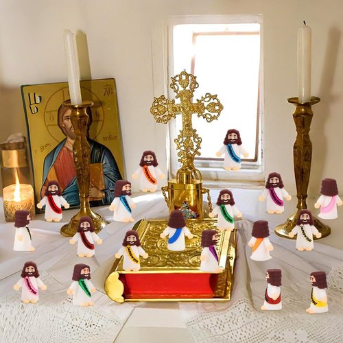 Fyjous Easter Egg Fillers - 90 Pack Mini Jesus Figurines for Basket Stuffers | Perfect for Hide and Seek