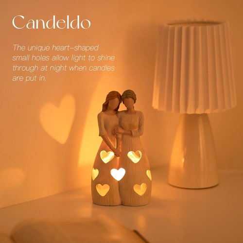 Candeldo Candle Holder for Mom - Unique Sentimental Gift from Daughter | Tealight Figurine Decor