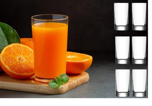 BOHEM'S Small Juice Glasses, Mini Clear Glass Cups Tumblers, 5.1 Oz, Drinking Glassware for Orange Juice, Water, Milk, Coffee, Perfect for Tasting and Small Portions, Set of 6,