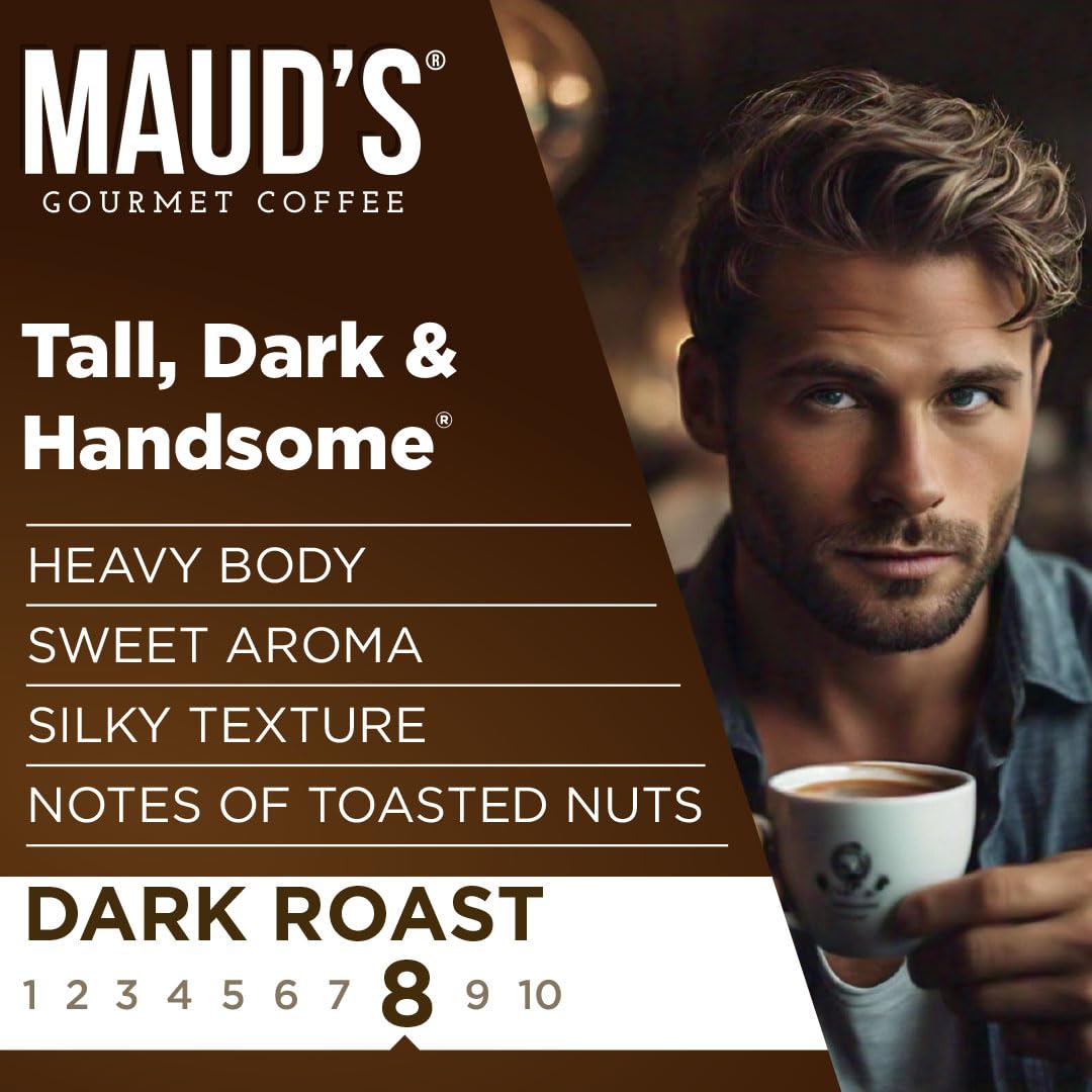 Maud's Dark Roast Coffee Pods - 100% Arabica Single Serve Pods | 100ct Compatible with Keurig K Cups