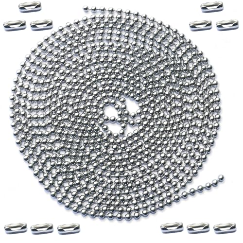 Aceple 120-Inch Ceiling Fan Pull Chain Extension with 12 Connectors, Silver