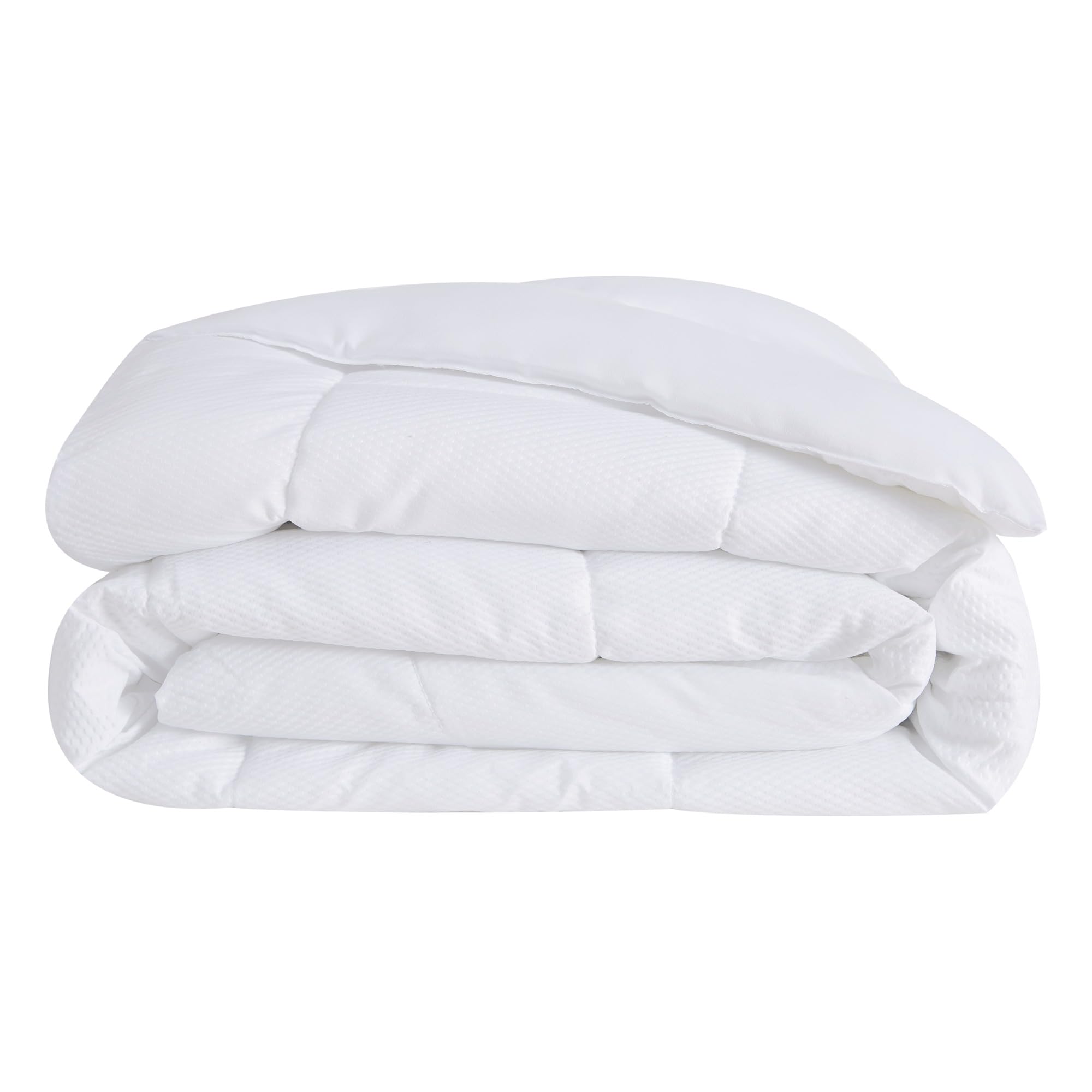 London Fog Seersucker Dot White Polyester 1-Piece Twin XL Comforter, Geometric Themed, for Men and Women, OEKO-TEX Certified Confidence
