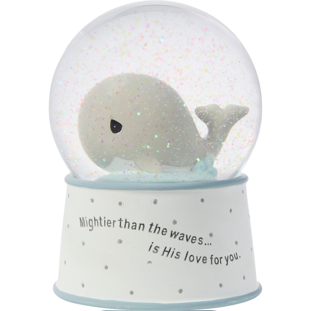 Precious Moments Mightier Than the Waves Brahms' Lullaby Whale Musical Resin/Glass Snow Globe, One Size, Multicolor
