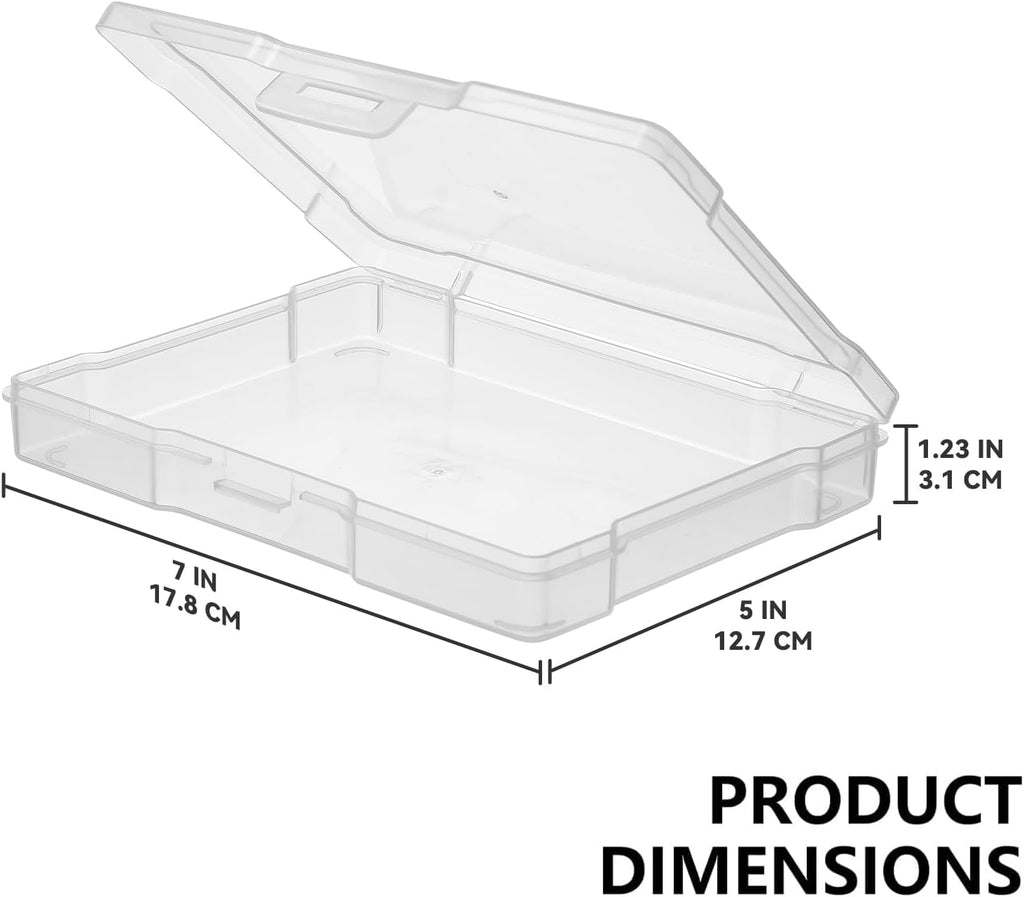 Novelinks 12-Pack Clear Photo Storage Boxes - 5"x7" Plastic Organizers with Lids for Cards & Games