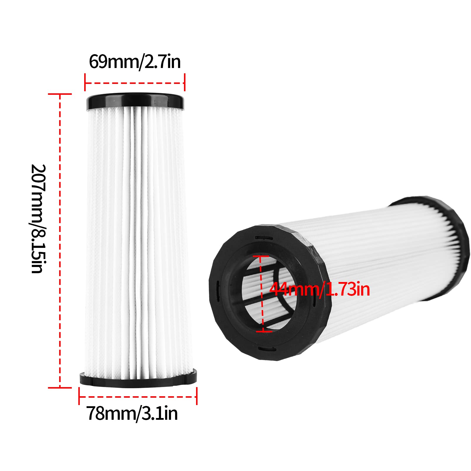 F1 Hepa Filter Compatible with Dirt Devil Vacuum 3JC0280000 2JC0280000 Compatible with Featherlite, Jaguar, Bagless Extra Light, Scorpion (2Pack)