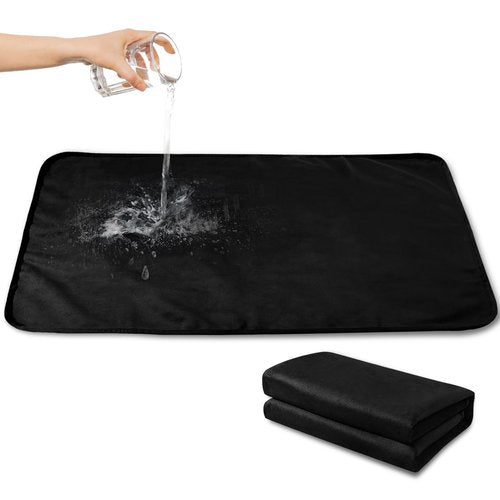 KISSAZ Waterproof Blanket for Couch Bed Cover, Black Blankets Waterproof and Stain Proof, Reversible Blankets for Bed, Machine Washable Double-Sided Bed Blanket (Black, 26''x36'')