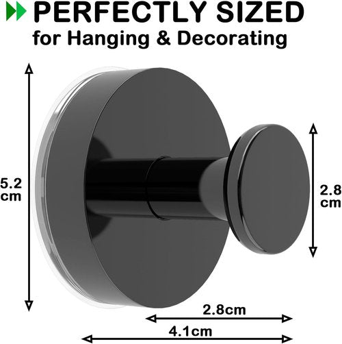 Black Wreath Hanger - 22LB Strong Suction Cup Hook for Indoor/Outdoor Decor | Reusable for Christmas & Easter