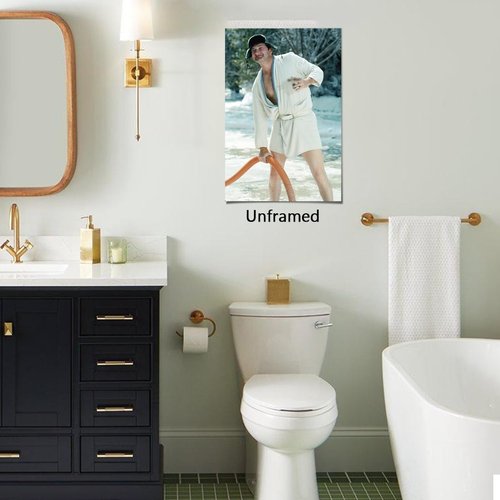 Funny Movie Bathroom Art | Cousin Eddie Poster by Generic - Black & White Canvas Print for Wall Decor