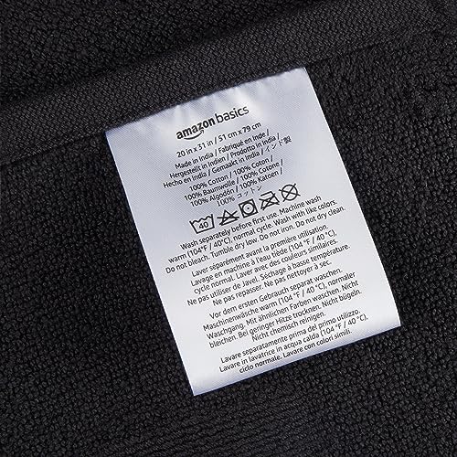 Amazon Basics Cotton Bath Rug Mat 31" x 20" - Midnight Black